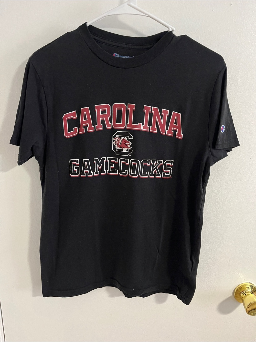 Champion Black Carolina Gamecocks Graphic Tee with Red Accents